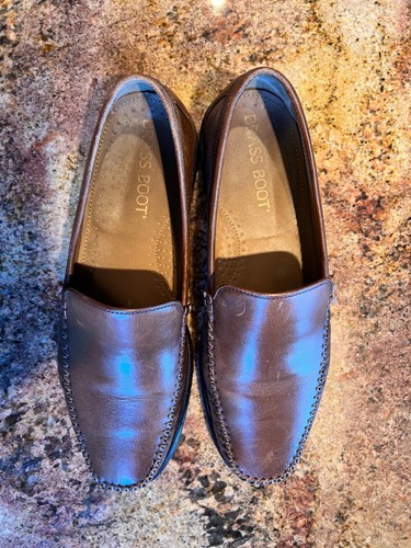 Brass Boot Loafers Brown Leather Moc Round Toe Slip On Shoes Size 10.5M - Picture 9 of 11