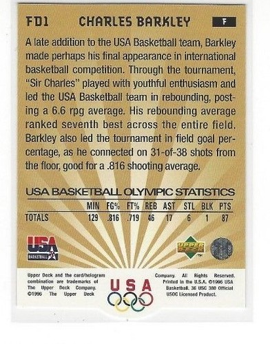 1996 cubierta superior EE. UU. BALONCESTO FOLLOW YOUR DREAMS JUEGO DE INTERCAMBIO DE ORO INDIVIDUALES - Imagen 4 de 14