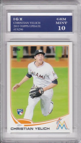 CHRISTIAN YELICH ROOKIE CARD 2013 Topps Update Baseball GEM MINT 10 $$ RC!