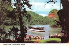 Smith’s Boat Landing Fern Grotto Wailua River Kauai Hawaii Vintage Postcard G15