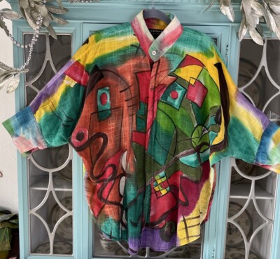 Dilemma New York Art To Wear Button Up Top One Size