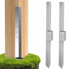 2-8Pcs Fence Post Repair Stakes Ground Spikes for Broken or Tilted Wooden Fences