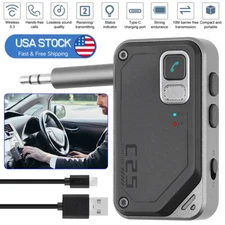 Wireless Bluetooth 5.3 Car Transmitter Receiver Adapter Call Audio 3.5mm Jack