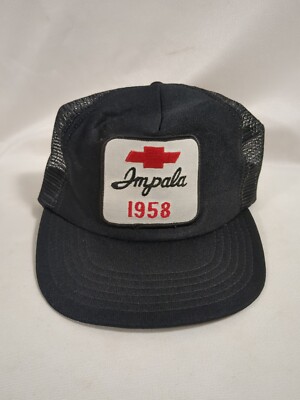Vintage 1958 Chevy Impala Patch  Snapback Hat Chevrolet Mesh Trucker Cap USA