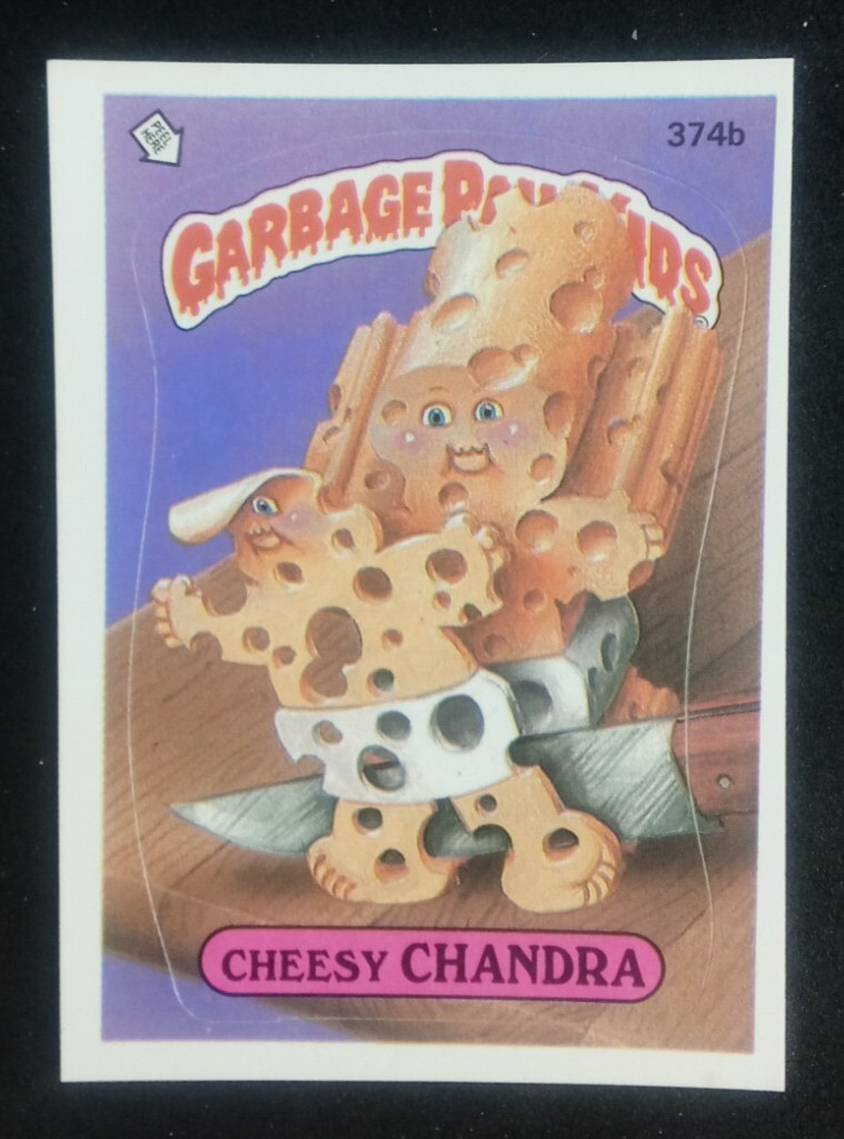 Cheesy CHANDRA #374b 1987 Garbage Pail Kids trading card — raw and PSA graded price guide