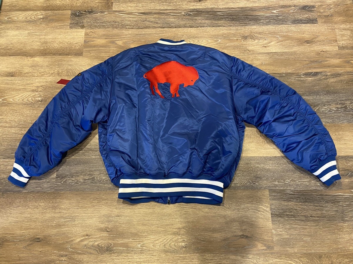 ジャケット・アウター FIRSTRUST PLAYERS BUFFALO JACKET size L BUFFALO BILLS X ALPHA X NEW ERA MA-1 BOMBER JACKET (HISTORIC