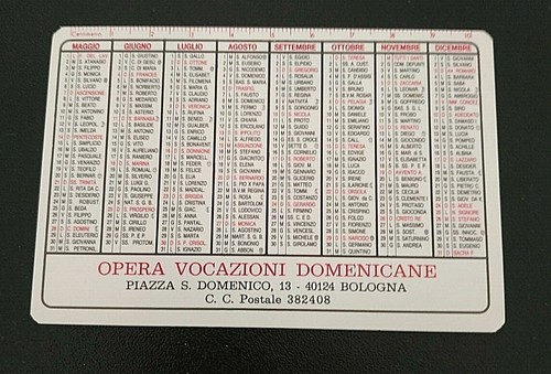 Calendario religioso tascabile plasticato San Domenico 1989 - Picture 2 of 2