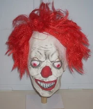 New Lexihome Scary Clown Face Mask with Red Hair Halloween Costume Latex IT
