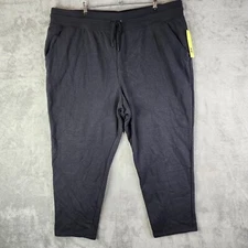 Womens Black All in Motion Taper Fleece Sweatpants 28" Inseam Plus Size 2X
