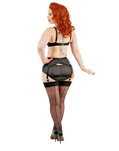 Pamela Mann Plus Size Stockings Curvy Tights Dotty Seamed Hosiery Size 16-24UK - Picture 25 of 36