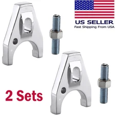 2pc Chrome Billet Aluminum Distributor Clamp Hold Down for Chevy SBC BBC SB BB H