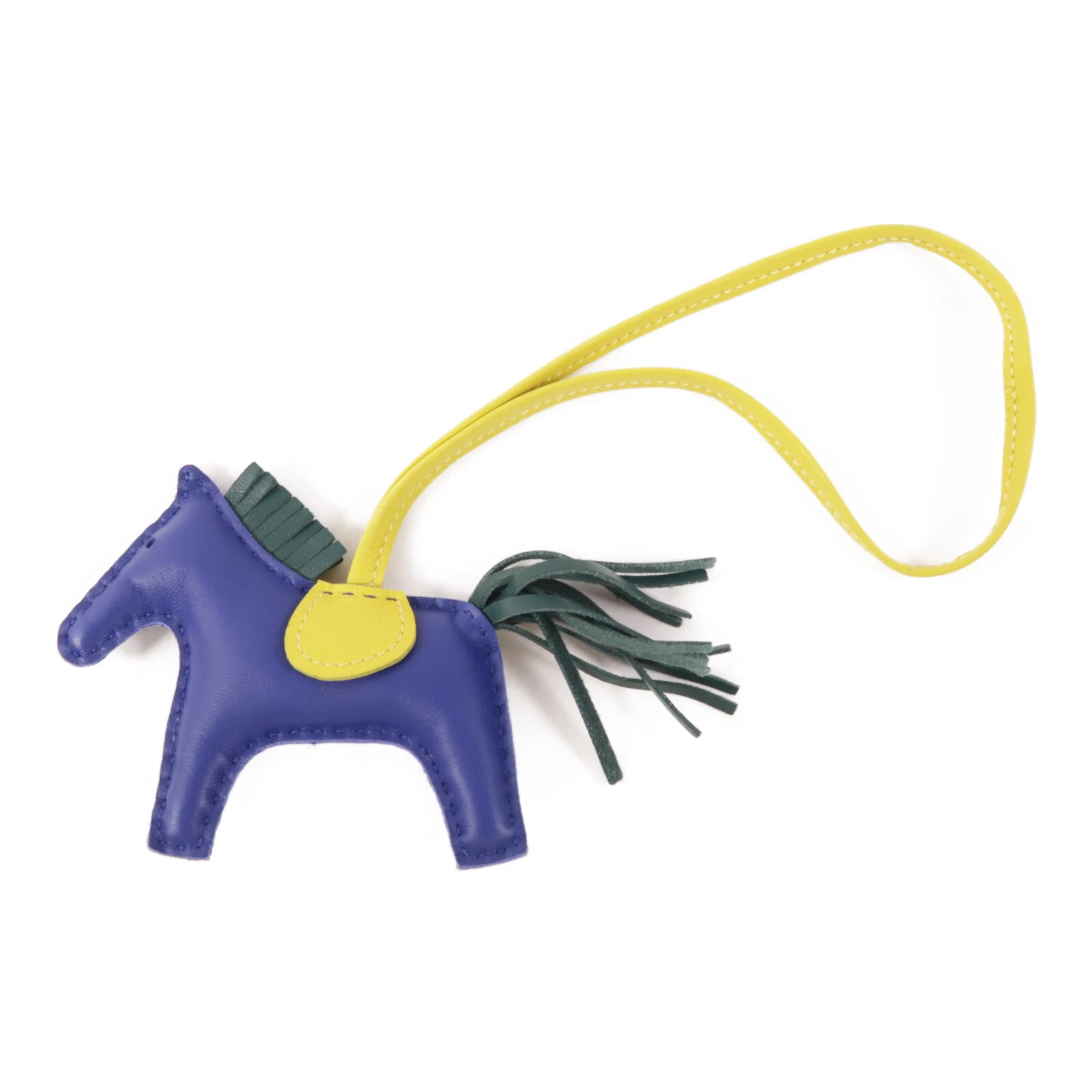 HERMÈS HERMES Rodeo PM Charm Pelle Veloce 7T Blu Elettrico