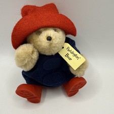 Vintage 1986 Eden Toys Paddington Bear Plush Figure Jointed Red Boots 5  