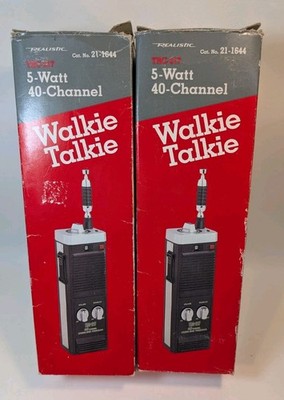 Pair TRC-217 Realistic 5 W 40 Channel Walkie Talkies 21-1644 Tested