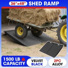 36"x48" Shed Ramp for Riding Mower Anti-Slip Punch Plate Ramp 2PC Threshold Ramp