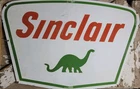 VINTAGE SINCLAIR PORCELAIN SIGN 48" OLD DINO GASOLINE MOTOR OIL DSP GAS POLE USA