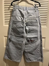 Jnco Jeans Vintage Light Wash Blue Denim Baggy Jeans Graff 29W x 26L Distressed