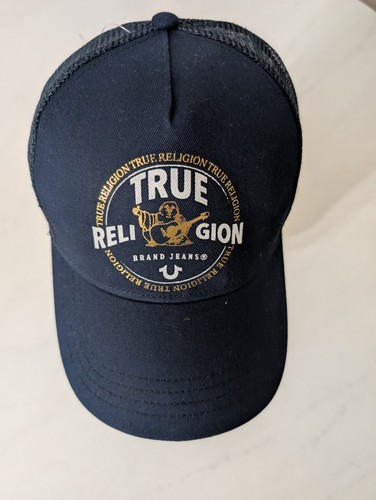 TRUE RELIGION Dress Blue Snap Back Adjustable Mesh Hat NEW Men One Size - Picture 5 of 14