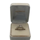 Tara Vanessa Gold Tone Cubic Zirconia Solitaire Engagement Ring Womens Size 7