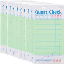 Green Guest Check Books for Servers 10 Pack Server Note Pads, Waiter Checkbook