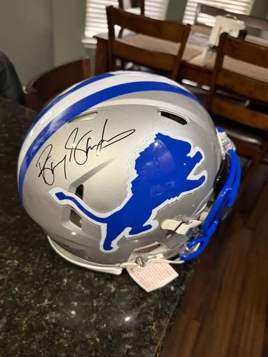 Barry Sanders Signed Detroit Lions Authentic Speed Helmet Schwartz & Beckett COA