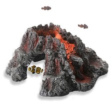 Volcano Shape Aquarium Decorations Cave Resin Fish Tank Cave Ornaments Fish...