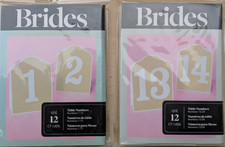 BRIDES Rustic Chic Table Numbers 1-12, 13-24 - White/Brown Fold Stand Wedding