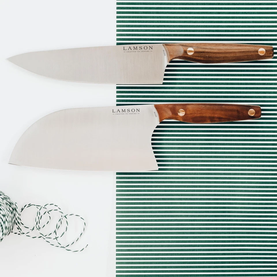 Cuchillo de chef vintage de 8" con mango de nogal Foto 4 de 4