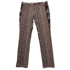 Anthropologie Pilcro Serif Womens 32 Printed Corduroy Pants Aztec Boho Skinny