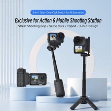 Bluetooth Remote Control Selfie Stick Tripod Grip Handle for DJI Action 6/5/4/3