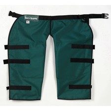 Hedge Trimmer Chaps, Cordura Nylon, Heavy Cotton Liner, 29 in Length, Green,