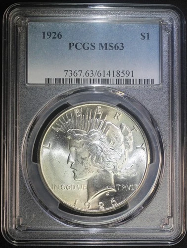 1926 P Peace Silver Dollar PCGS MS63 Choice BU Better Date Low Mintage Coin