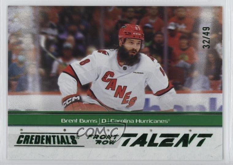 2024 Upper Deck Credentials Front Row Talent Green 32/49 Brent Burns #FRT-BB 7i2