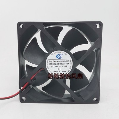 1 PCS  YCCFAN Fan  YDM9225S24 DC24V 0.18A 9cm 9225 2 wire cooling fan *uq