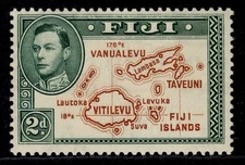 FIJI GVI SG253, 2d brown & green, M MINT. Cat £40. DIE I