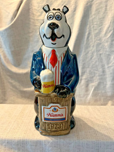 Vintage 1973 Hamm's Bear Beer Decanter 11" EMPTY