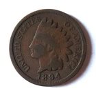 Antique 1894 USA Indian Head Cent Penny, Small Letters