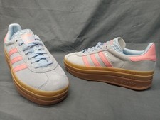 Adidas Gazelle Bold J Sneakers Suede Light Blue Pink Girls Size 6 NEW IN BOX