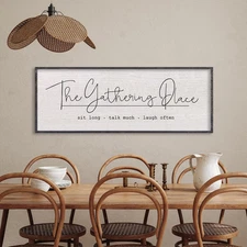 The Gathering Place Sign Wall Art 32''×12'', Black 
