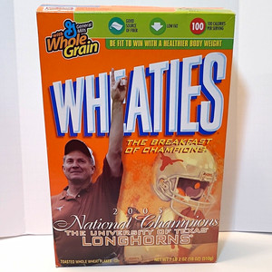 General Mills Wheaties Cereal Box 2005 National Champions Texas Longhorns