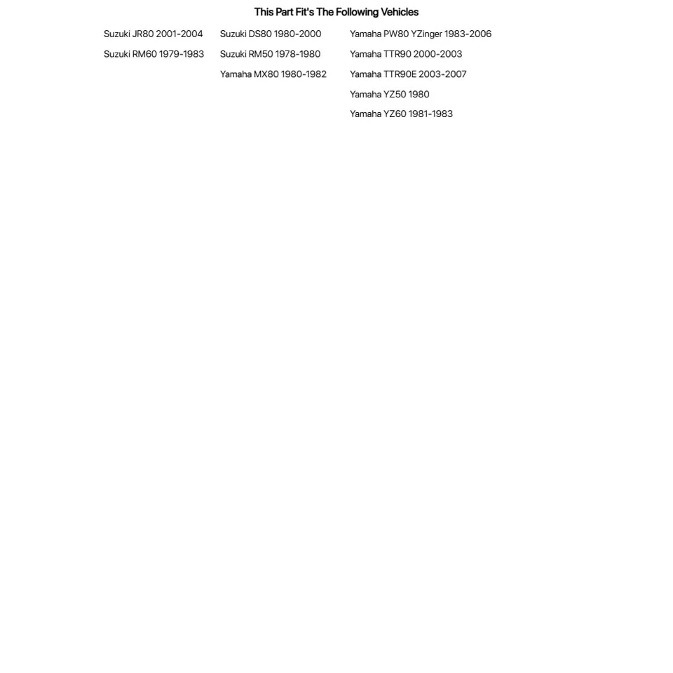 图斯克叉和防尘密封套件适用于 SUZUKI RM50 1978 - 1980 — 第 2/4 张图片