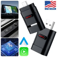 2 in 1 Wireless USB CarPlay Adapter For iPhone Apple Android Auto Carplay Dongle