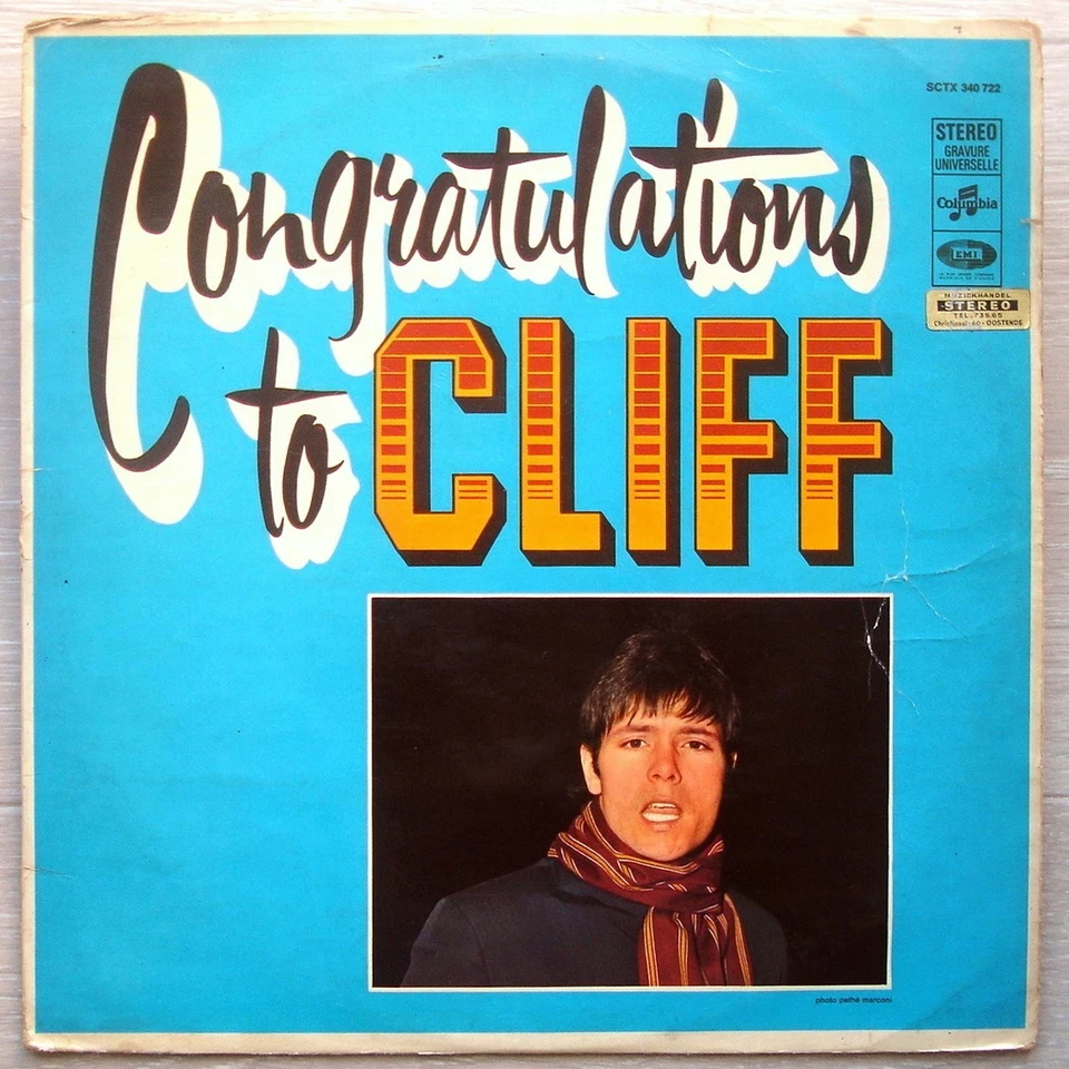 CLIFF RICHARD -LP LANGUETTE- CONGRATULATIONS TO CLIFF-ALL MY LOVE…Fr. BIEM 1968 - Photo 2/4