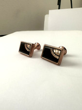 Men's Cufflinks French Shirt Rectangular Glod  Blk Cuff Links High Quality
