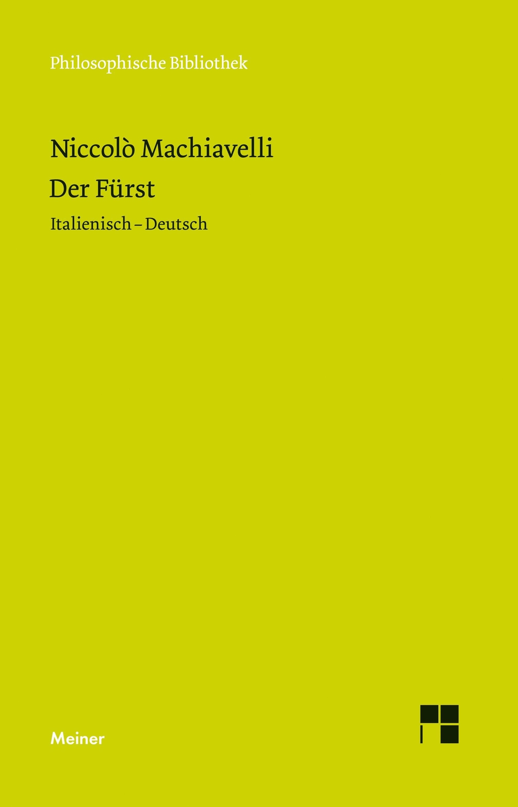 Thumbnail - Der Fürst Niccolò Machiavelli Buch Philosophische Bibliothek Leinen