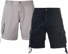 Mens 100% Cotton Twill Plain Cargo Combat Shorts 6 Pockets Zip Fly Pants 34"-44"