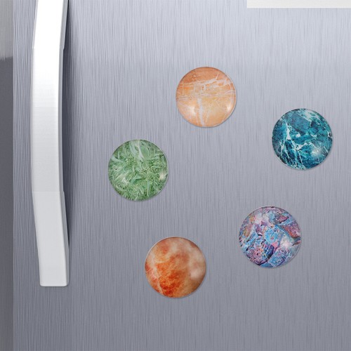 Set of 2 Marble Fridge Magnet Gemstone Patches for Cabochons - 第 12/12 張圖片