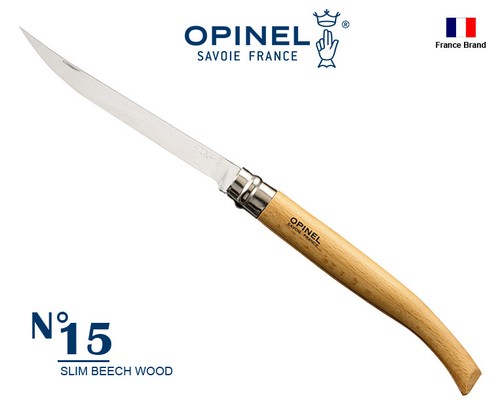 Opinel France Slim Beech Wood Handle Safe Ring Lock Folding Knife No08-No15 - Picture 8 of 9