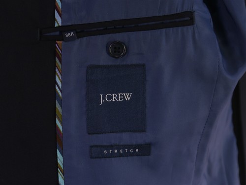 J. Crew Made in Japan Men's Solid Navy Blue Wool Stretch Suit 38R - Picture 7 of 10