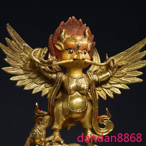 Statue de Bouddha 7,2 Bouddhisme Tibétain acheter bronze doré Redpoll ailé Garuda oiseau aigle